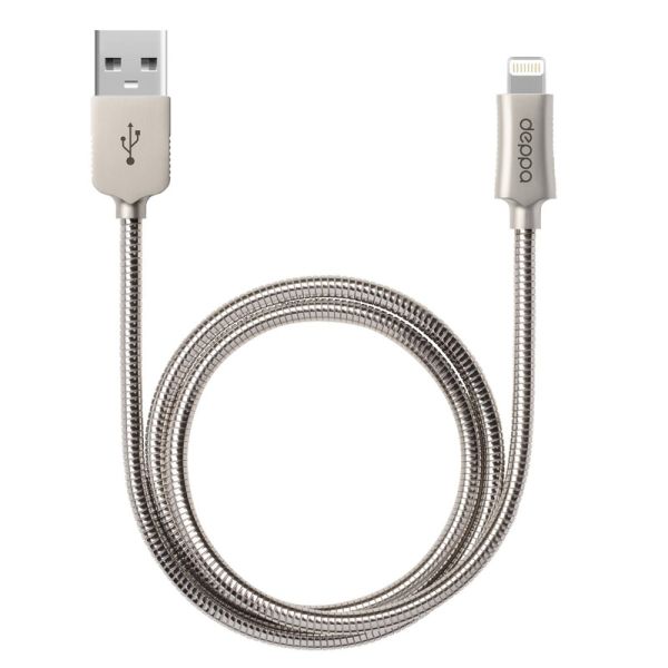 Кабель Deppa 72272 USB - Lightning стальной 1,2 м